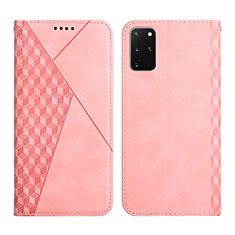 Leather Case Stands Flip Cover Holder Y02X for Samsung Galaxy S20 Plus Rose Gold