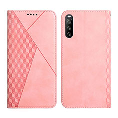 Leather Case Stands Flip Cover Holder Y02X for Sony Xperia 10 III Rose Gold