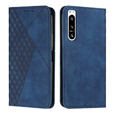 Leather Case Stands Flip Cover Holder Y02X for Sony Xperia 5 IV Blue