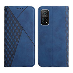 Leather Case Stands Flip Cover Holder Y02X for Xiaomi Mi 10T 5G Blue