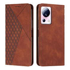 Leather Case Stands Flip Cover Holder Y02X for Xiaomi Mi 13 Lite 5G Brown