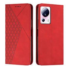 Leather Case Stands Flip Cover Holder Y02X for Xiaomi Mi 13 Lite 5G Red