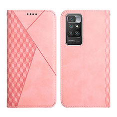 Leather Case Stands Flip Cover Holder Y02X for Xiaomi Redmi 10 4G Rose Gold