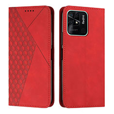 Leather Case Stands Flip Cover Holder Y02X for Xiaomi Redmi 10 Power Red