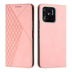 Leather Case Stands Flip Cover Holder Y02X for Xiaomi Redmi 10 Power Rose Gold