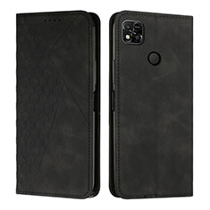 Leather Case Stands Flip Cover Holder Y02X for Xiaomi Redmi 10A 4G Black