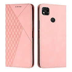 Leather Case Stands Flip Cover Holder Y02X for Xiaomi Redmi 10A 4G Rose Gold