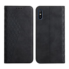 Leather Case Stands Flip Cover Holder Y02X for Xiaomi Redmi 9AT Black