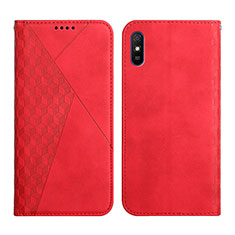 Leather Case Stands Flip Cover Holder Y02X for Xiaomi Redmi 9AT Red