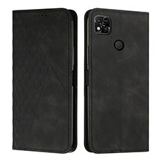 Leather Case Stands Flip Cover Holder Y02X for Xiaomi Redmi 9C Black