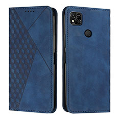 Leather Case Stands Flip Cover Holder Y02X for Xiaomi Redmi 9C Blue