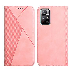 Leather Case Stands Flip Cover Holder Y02X for Xiaomi Redmi Note 11S 5G Rose Gold