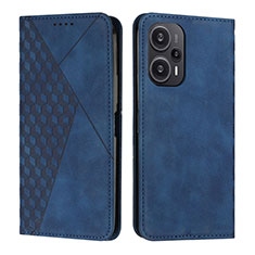 Leather Case Stands Flip Cover Holder Y02X for Xiaomi Redmi Note 12 Turbo 5G Blue