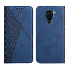 Leather Case Stands Flip Cover Holder Y02X for Xiaomi Redmi Note 9 Blue