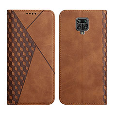 Leather Case Stands Flip Cover Holder Y02X for Xiaomi Redmi Note 9 Pro Max Brown