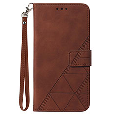 Leather Case Stands Flip Cover Holder Y03B for Samsung Galaxy A02s Brown