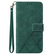 Leather Case Stands Flip Cover Holder Y03B for Samsung Galaxy A02s Green