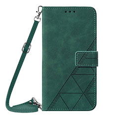 Leather Case Stands Flip Cover Holder Y03B for Samsung Galaxy S20 Lite 5G Green