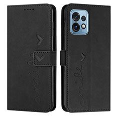 Leather Case Stands Flip Cover Holder Y03X for Motorola Moto Edge 40 Pro 5G Black