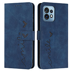Leather Case Stands Flip Cover Holder Y03X for Motorola Moto Edge 40 Pro 5G Blue