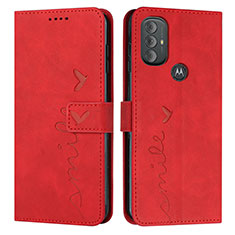 Leather Case Stands Flip Cover Holder Y03X for Motorola Moto G Power (2022) Red