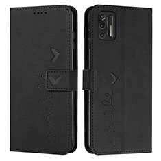 Leather Case Stands Flip Cover Holder Y03X for Motorola Moto G Stylus (2021) Black