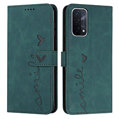 Leather Case Stands Flip Cover Holder Y03X for OnePlus Nord N200 5G Green