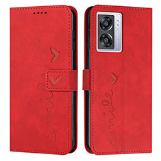 Leather Case Stands Flip Cover Holder Y03X for OnePlus Nord N300 5G Red
