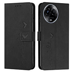 Leather Case Stands Flip Cover Holder Y03X for Realme 11 5G Black