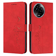 Leather Case Stands Flip Cover Holder Y03X for Realme 11 5G Red