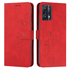 Leather Case Stands Flip Cover Holder Y03X for Realme 9 Pro 5G Red