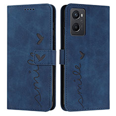 Leather Case Stands Flip Cover Holder Y03X for Realme 9i 4G Blue