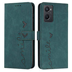 Leather Case Stands Flip Cover Holder Y03X for Realme 9i 4G Green