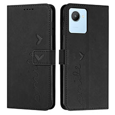 Leather Case Stands Flip Cover Holder Y03X for Realme Narzo 50i Prime Black