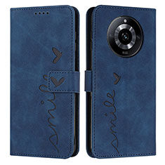 Leather Case Stands Flip Cover Holder Y03X for Realme Narzo 60 5G Blue