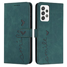 Leather Case Stands Flip Cover Holder Y03X for Samsung Galaxy A33 5G Green