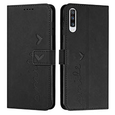 Leather Case Stands Flip Cover Holder Y03X for Samsung Galaxy A70 Black
