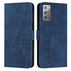 Leather Case Stands Flip Cover Holder Y03X for Samsung Galaxy Note 20 5G Blue