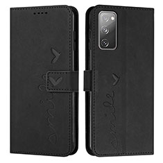 Leather Case Stands Flip Cover Holder Y03X for Samsung Galaxy S20 FE (2022) 5G Black