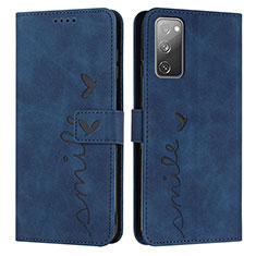 Leather Case Stands Flip Cover Holder Y03X for Samsung Galaxy S20 FE (2022) 5G Blue