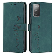 Leather Case Stands Flip Cover Holder Y03X for Samsung Galaxy S20 FE (2022) 5G Green