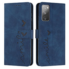 Leather Case Stands Flip Cover Holder Y03X for Samsung Galaxy S20 FE 5G Blue