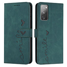Leather Case Stands Flip Cover Holder Y03X for Samsung Galaxy S20 FE 5G Green