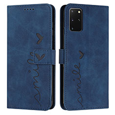 Leather Case Stands Flip Cover Holder Y03X for Samsung Galaxy S20 Plus Blue