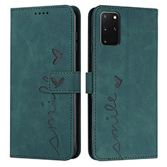 Leather Case Stands Flip Cover Holder Y03X for Samsung Galaxy S20 Plus Green
