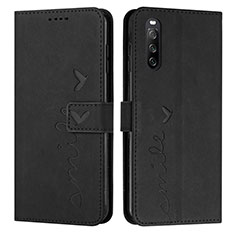 Leather Case Stands Flip Cover Holder Y03X for Sony Xperia 10 V Black
