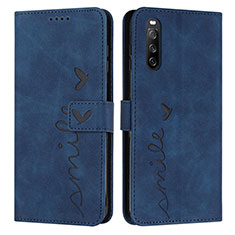 Leather Case Stands Flip Cover Holder Y03X for Sony Xperia 10 V Blue