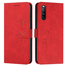 Leather Case Stands Flip Cover Holder Y03X for Sony Xperia 10 V Red