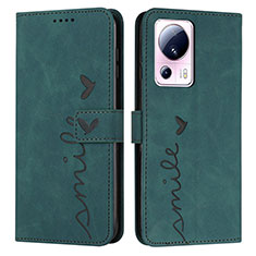 Leather Case Stands Flip Cover Holder Y03X for Xiaomi Mi 13 Lite 5G Green