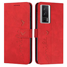 Leather Case Stands Flip Cover Holder Y03X for Xiaomi Poco F5 Pro 5G Red